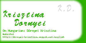 krisztina dornyei business card